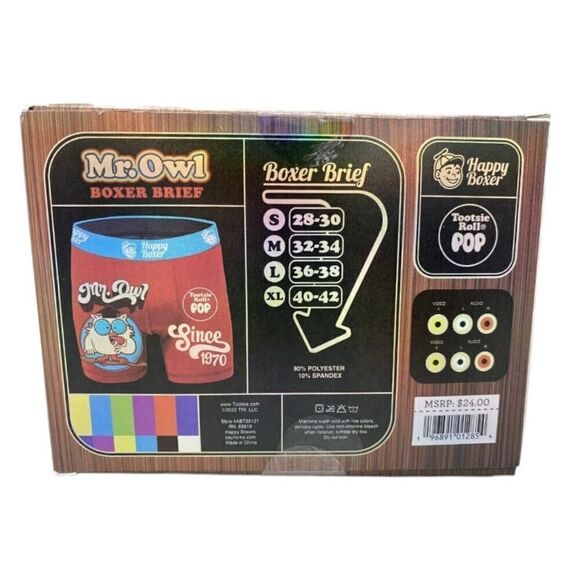 Happy Boxer MR OWL Tootsie Roll Pop Men Boxer Briefs Novelty TV Box Size XL - Picture 3 of 7